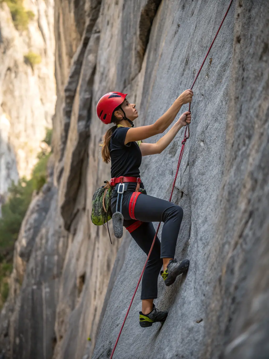 An ice climber ascending a frozen waterfall, highlighting the technical skill and adventure of ice climbing with TEAM HAUTES ALPES.